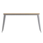 Table à manger d'intérieur/extérieur Merrick Lane avec trou pour parasol, plateau en polyrésine tout temps 30 x 60 et base en acier