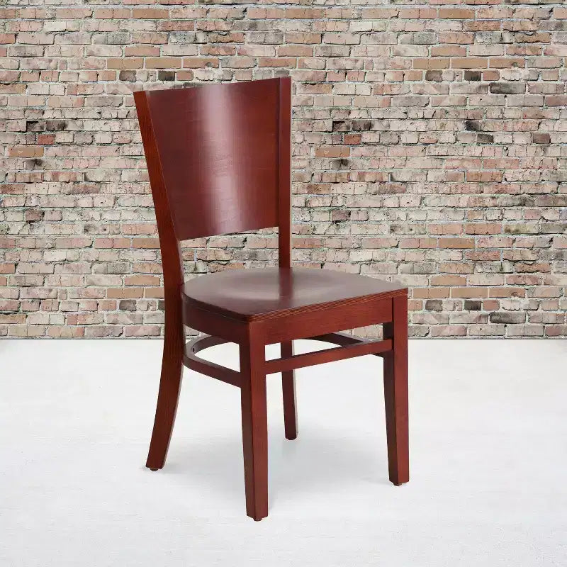 Lot de 2 chaises de restaurant en bois massif Emma et Oliver