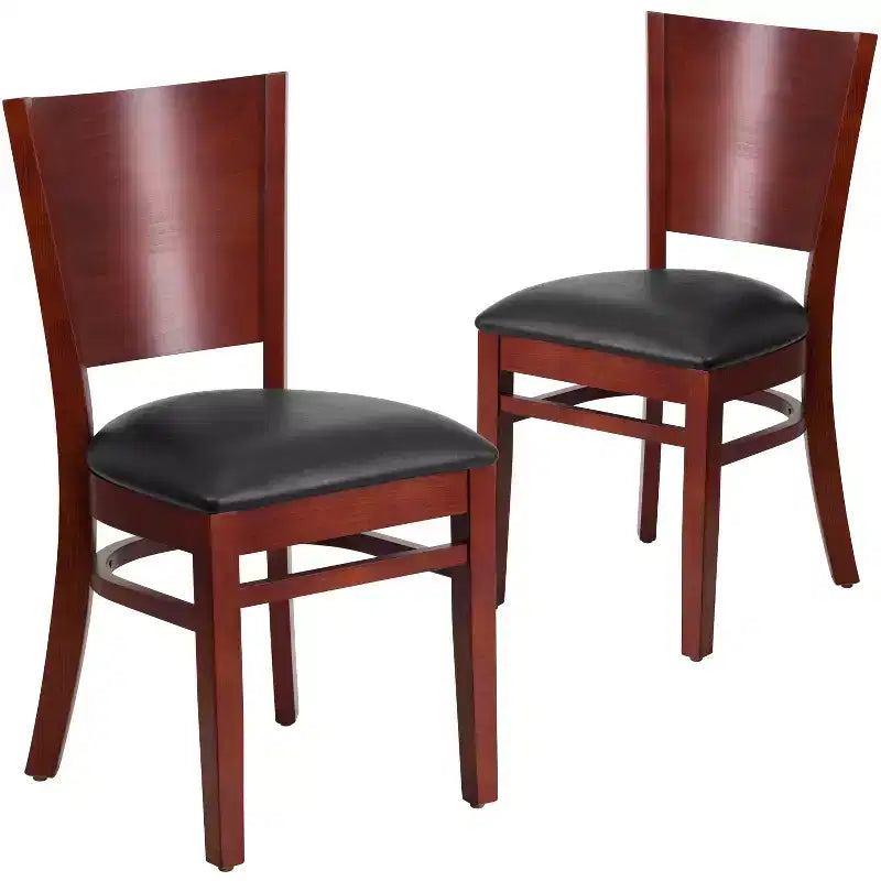 Lot de 2 chaises de restaurant en bois massif Emma et Oliver