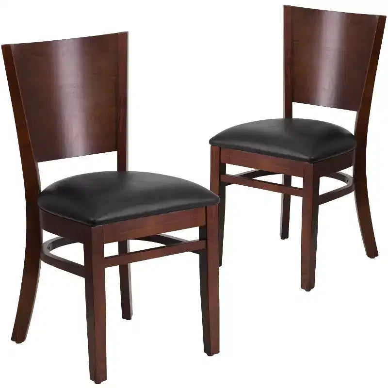 Lot de 2 chaises de restaurant en bois massif Emma et Oliver