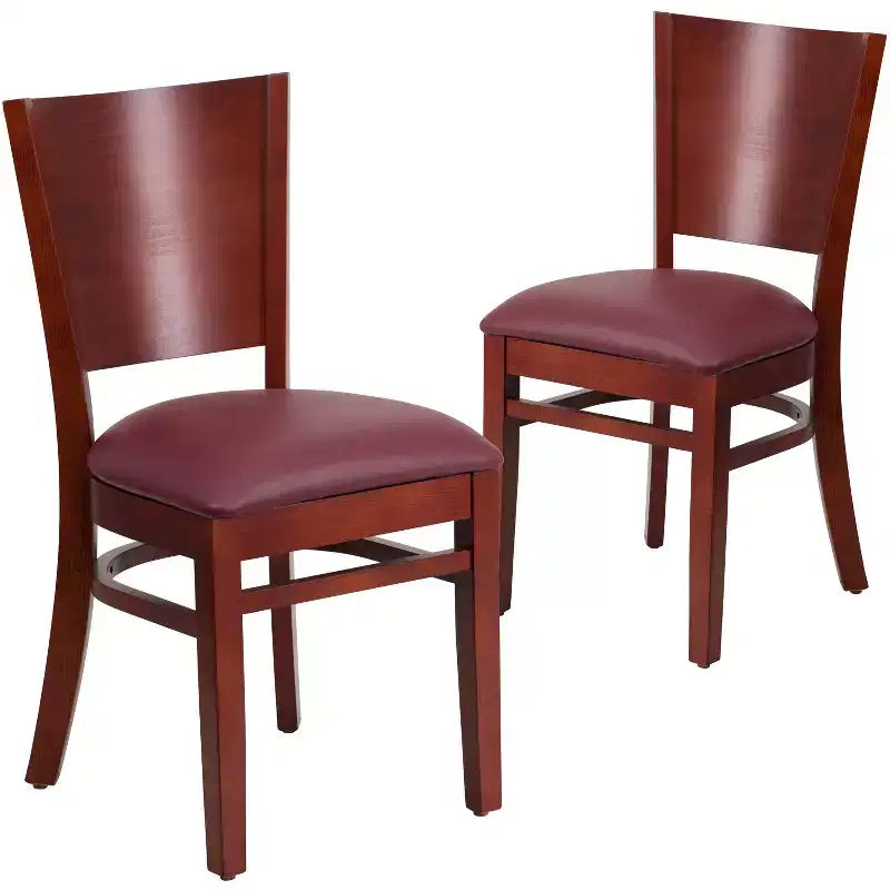 Lot de 2 chaises de restaurant en bois massif Emma et Oliver