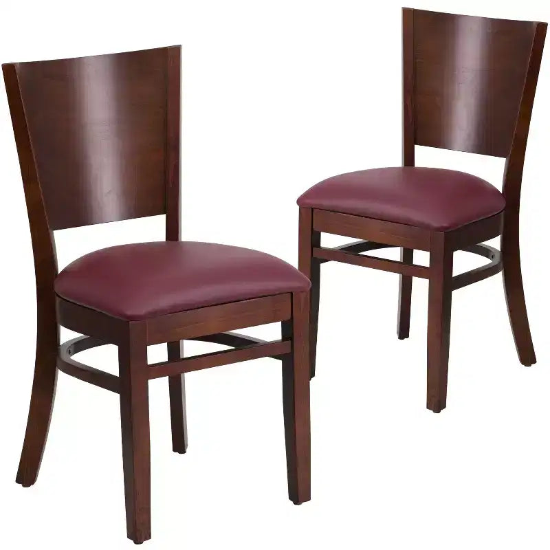 Lot de 2 chaises de restaurant en bois massif Emma et Oliver
