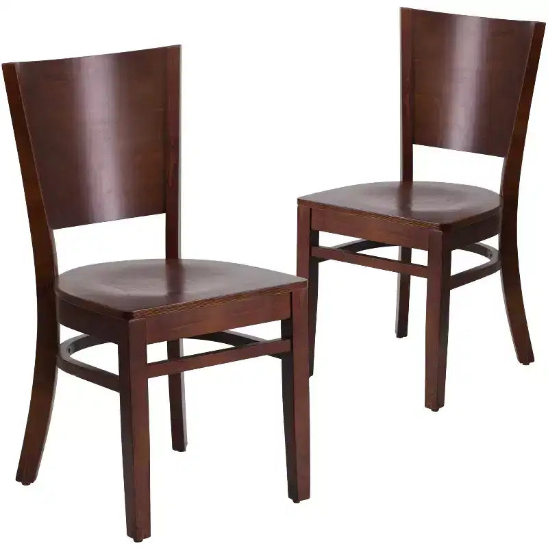 Lot de 2 chaises de restaurant en bois massif Emma et Oliver