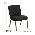 Emma et Oliver Lot de 4 chaises d'église empilables de 53,3 cm de large