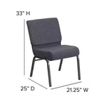 Emma et Oliver Lot de 4 chaises d'église empilables de 53,3 cm de large
