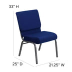 Emma et Oliver Lot de 4 chaises d'église empilables de 53,3 cm de large