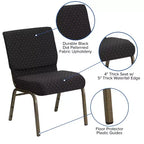 Emma et Oliver Lot de 4 chaises d'église empilables de 53,3 cm de large