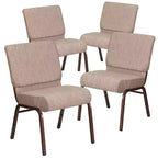 Emma et Oliver Lot de 4 chaises d'église empilables de 53,3 cm de large