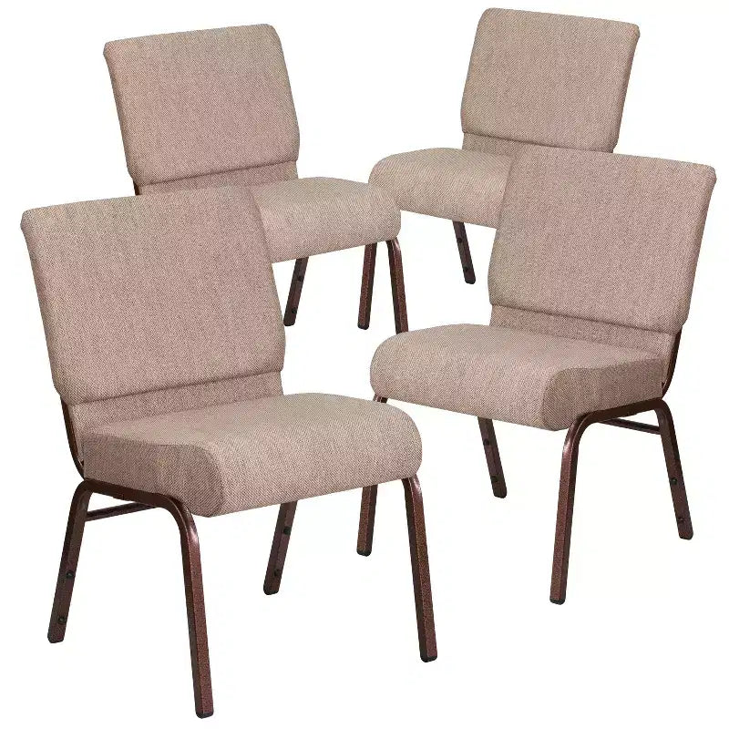 Emma et Oliver Lot de 4 chaises d'église empilables de 53,3 cm de large