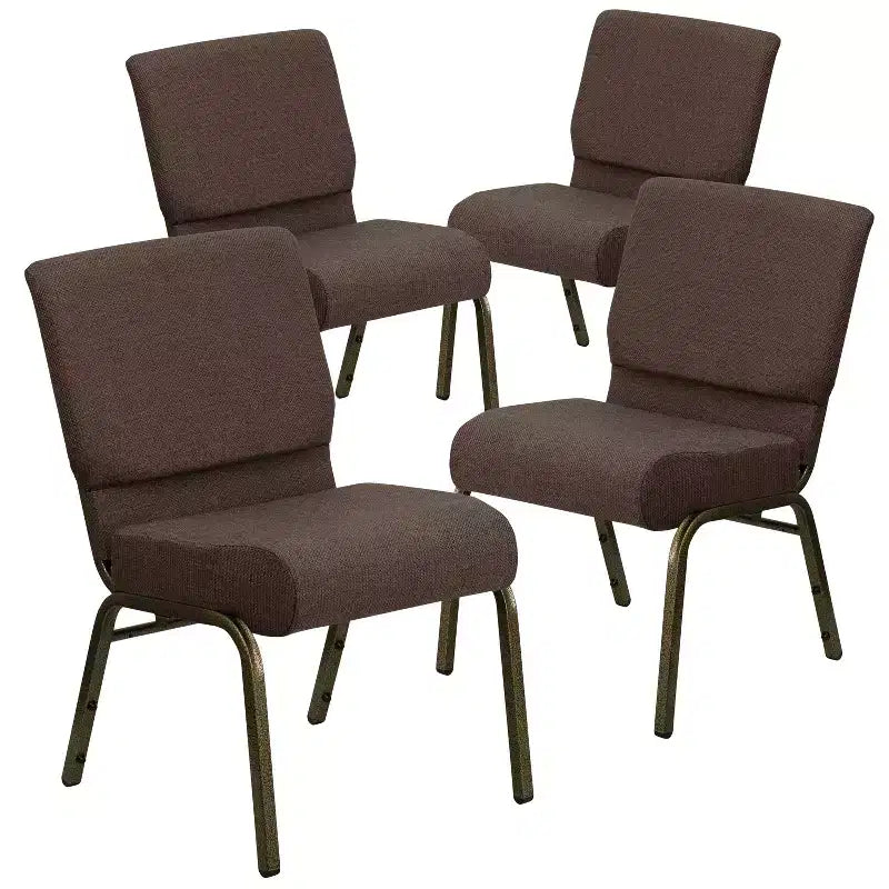 Emma et Oliver Lot de 4 chaises d'église empilables de 53,3 cm de large