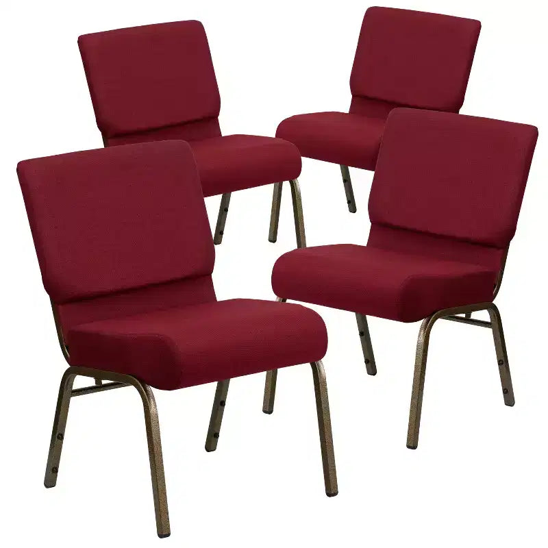 Emma et Oliver Lot de 4 chaises d'église empilables de 53,3 cm de large