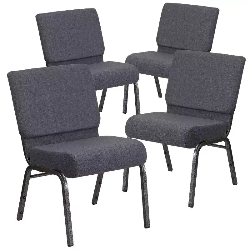Emma et Oliver Lot de 4 chaises d'église empilables de 53,3 cm de large