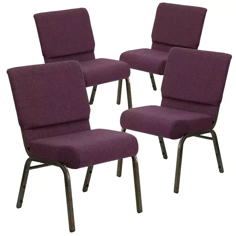Emma et Oliver Lot de 4 chaises d'église empilables de 53,3 cm de large