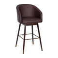 Emma and Oliver Upholstered Bar Height Dining Stool with Wood Frame