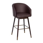 Emma and Oliver Upholstered Bar Height Dining Stool with Wood Frame