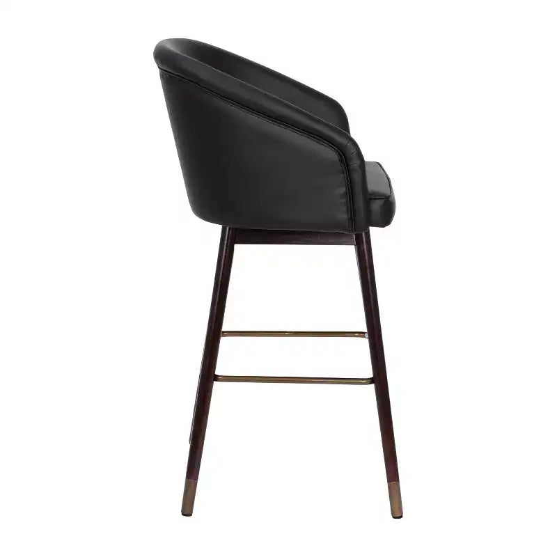 Tabouret de bar rembourré Emma et Oliver avec cadre en bois