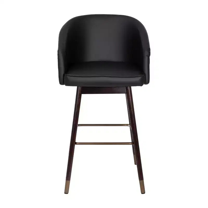 Tabouret de bar rembourré Emma et Oliver avec cadre en bois