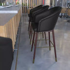 Tabouret de bar rembourré Emma et Oliver avec cadre en bois