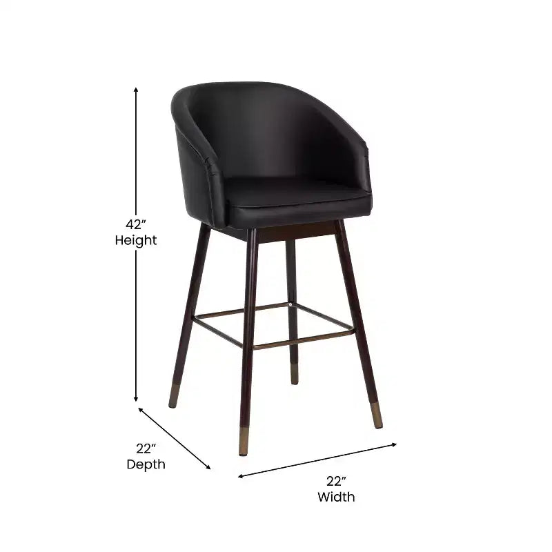 Tabouret de bar rembourré Emma et Oliver avec cadre en bois