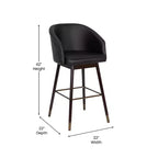 Tabouret de bar rembourré Emma et Oliver avec cadre en bois