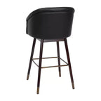 Tabouret de bar rembourré Emma et Oliver avec cadre en bois