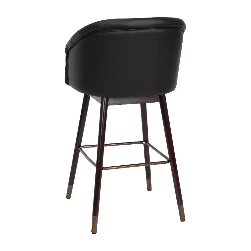 Tabouret de bar rembourré Emma et Oliver avec cadre en bois
