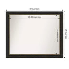 Amanti Art - Miroir mural de salle de bain étroit, bronze accentué, sans biseau, 25,5 x 31,5 po