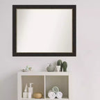 Amanti Art - Miroir mural de salle de bain étroit, bronze accentué, sans biseau, 25,5 x 31,5 po