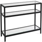 Yaheetech 3-layer Console Table Tempered Glass Porch Table