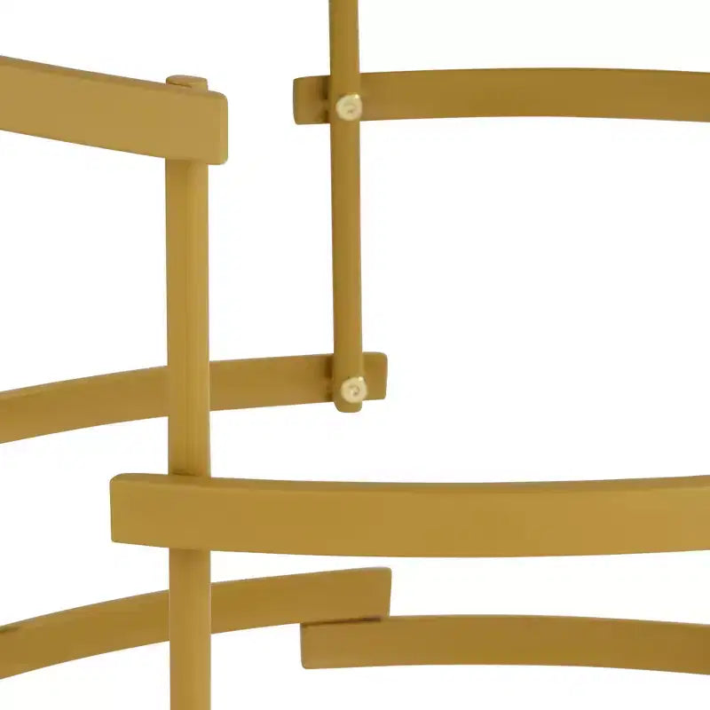 Studio 55D Brassica Table d'appoint géométrique ronde en métal moderne 60 cm de large, plateau en faux marbre doré, crème et gris pour salon, chambre à coucher, maison