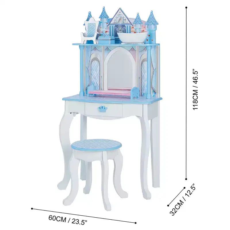 Coiffeuse-jouet Dreamland Castle Fantasy Fields de Teamson Kids Blanc/Rose