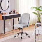 Chaise de bureau pivotante Yaheetech en similicuir à dossier mi-haut avec piètement en métal chromé