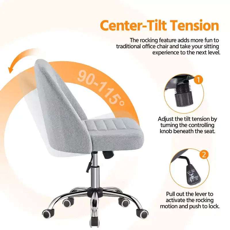 Chaise de bureau pivotante Yaheetech en similicuir à dossier mi-haut avec piètement en métal chromé