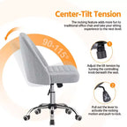 Chaise de bureau pivotante Yaheetech en similicuir à dossier mi-haut avec piètement en métal chromé