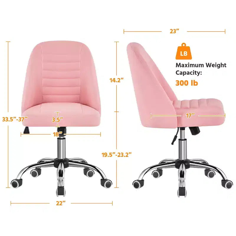 Chaise de bureau pivotante Yaheetech en similicuir à dossier mi-haut avec piètement en métal chromé
