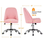 Chaise de bureau pivotante Yaheetech en similicuir à dossier mi-haut avec piètement en métal chromé