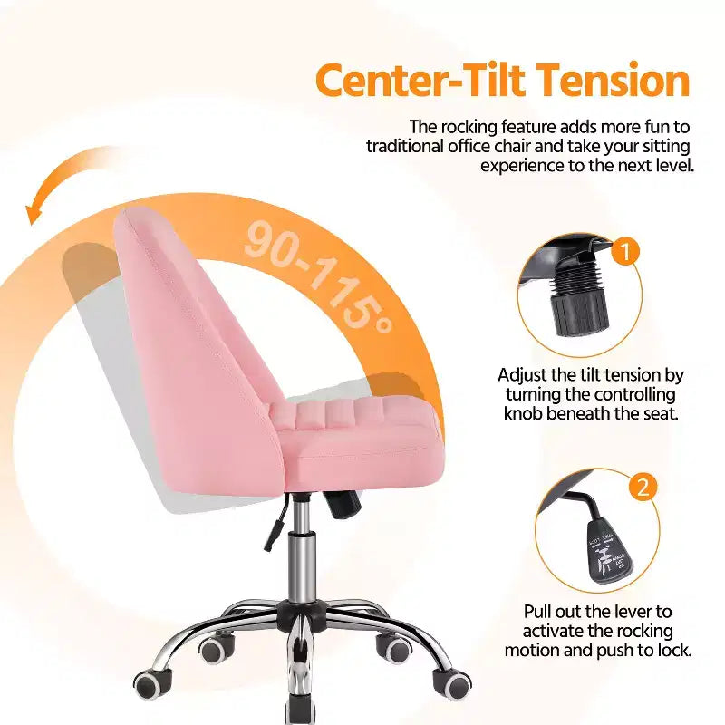 Chaise de bureau pivotante Yaheetech en similicuir à dossier mi-haut avec piètement en métal chromé