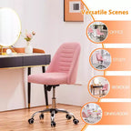 Chaise de bureau pivotante Yaheetech en similicuir à dossier mi-haut avec piètement en métal chromé