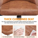 Chaise de bureau pivotante Yaheetech en similicuir à dossier mi-haut avec piètement en métal chromé