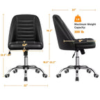 Chaise de bureau pivotante Yaheetech en similicuir à dossier mi-haut avec piètement en métal chromé