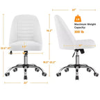 Chaise de bureau pivotante Yaheetech en similicuir à dossier mi-haut avec piètement en métal chromé
