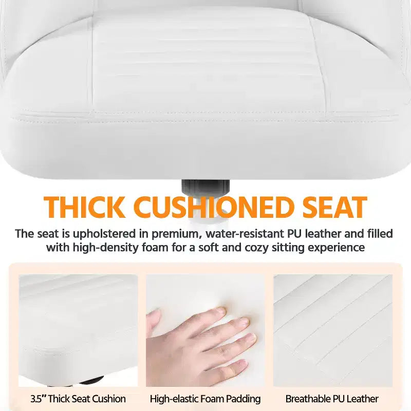 Chaise de bureau pivotante Yaheetech en similicuir à dossier mi-haut avec piètement en métal chromé