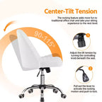 Chaise de bureau pivotante Yaheetech en similicuir à dossier mi-haut avec piètement en métal chromé