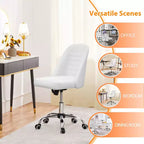 Chaise de bureau pivotante Yaheetech en similicuir à dossier mi-haut avec piètement en métal chromé