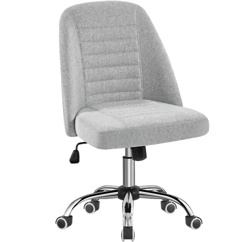 Chaise de bureau pivotante Yaheetech en similicuir à dossier mi-haut avec piètement en métal chromé