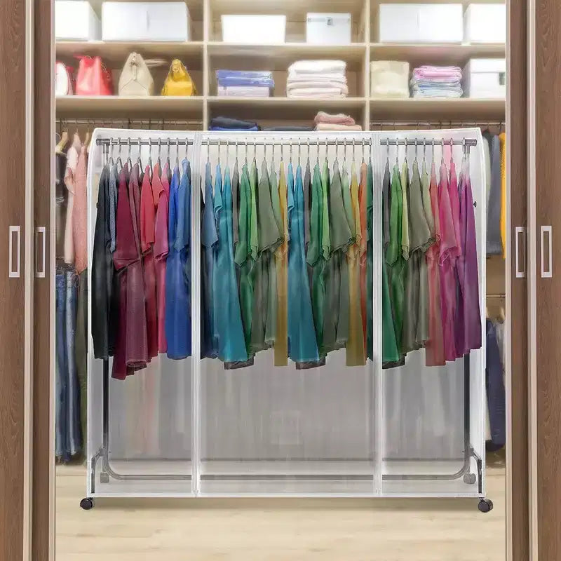 Housse de portemanteau transparente Sorbus 1,8 m – Protection pour vêtements et cintres, rangement pour robes, costumes, manteaux et plus