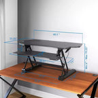Mount-It! Convertisseur de bureau debout réglable en hauteur | Rehausseur de bureau assis-debout de 122 cm de large avec vérin à gaz | Poste de travail debout compatible avec deux moniteurs