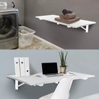 Mount-It! Table rabattable blanche robuste, Tables à rabat murales, Pliante, Établi pliable pour bureau à domicile, buanderie, garage