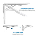 Mount-It! Table rabattable blanche robuste, Tables à rabat murales, Pliante, Établi pliable pour bureau à domicile, buanderie, garage