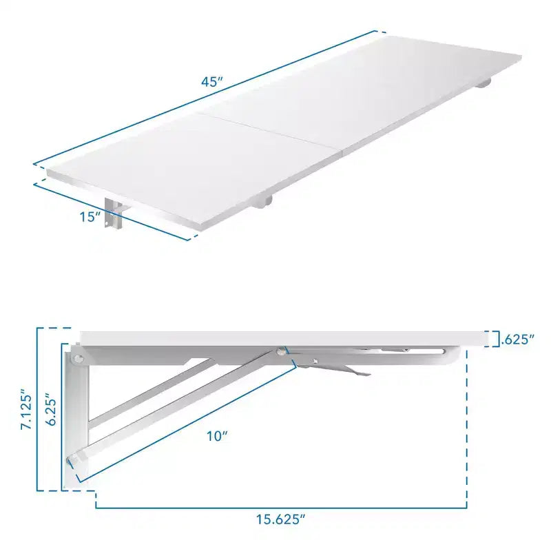 Mount-It! Table rabattable blanche robuste, Tables à rabat murales, Pliante, Établi pliable pour bureau à domicile, buanderie, garage